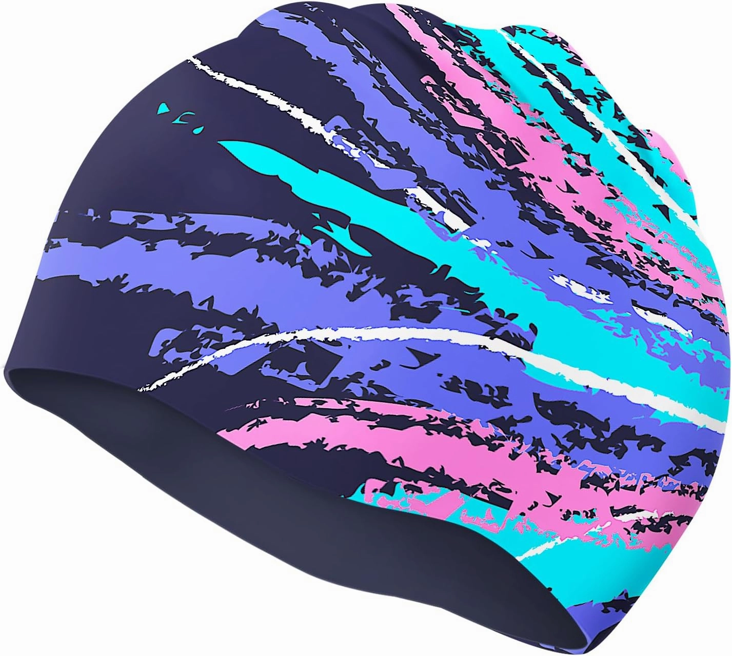 Swim Cap for Women, Silicone Swimming Cap for Long Hair, Waterproof Swim Hats to Keep Hair Dry
