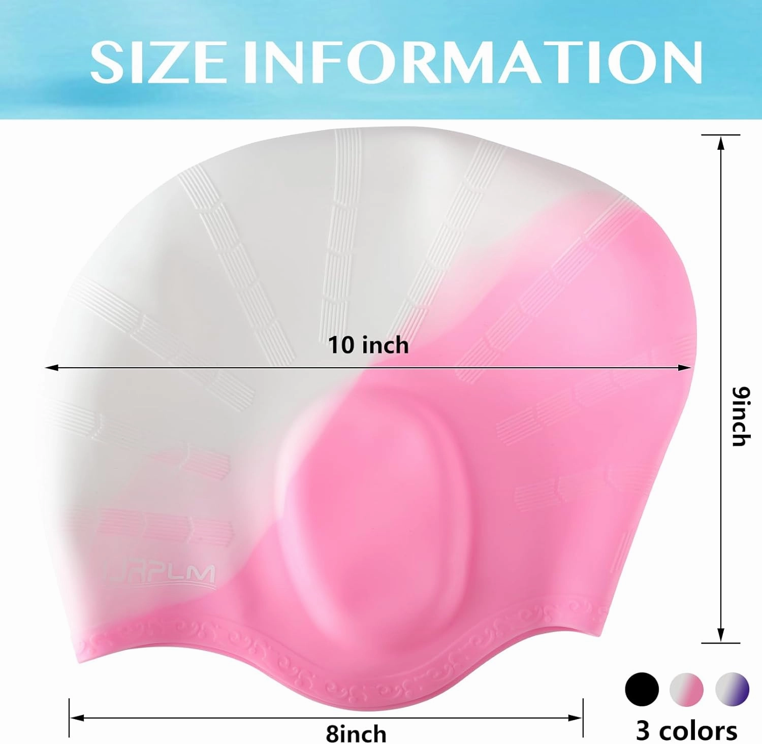 Swim Cap Long Hair,Silicone Swimming Caps with 3D Ear Cover,Waterproof Adult Swim Hats Bathing Caps for Women Men,Keep Your Hair Dry