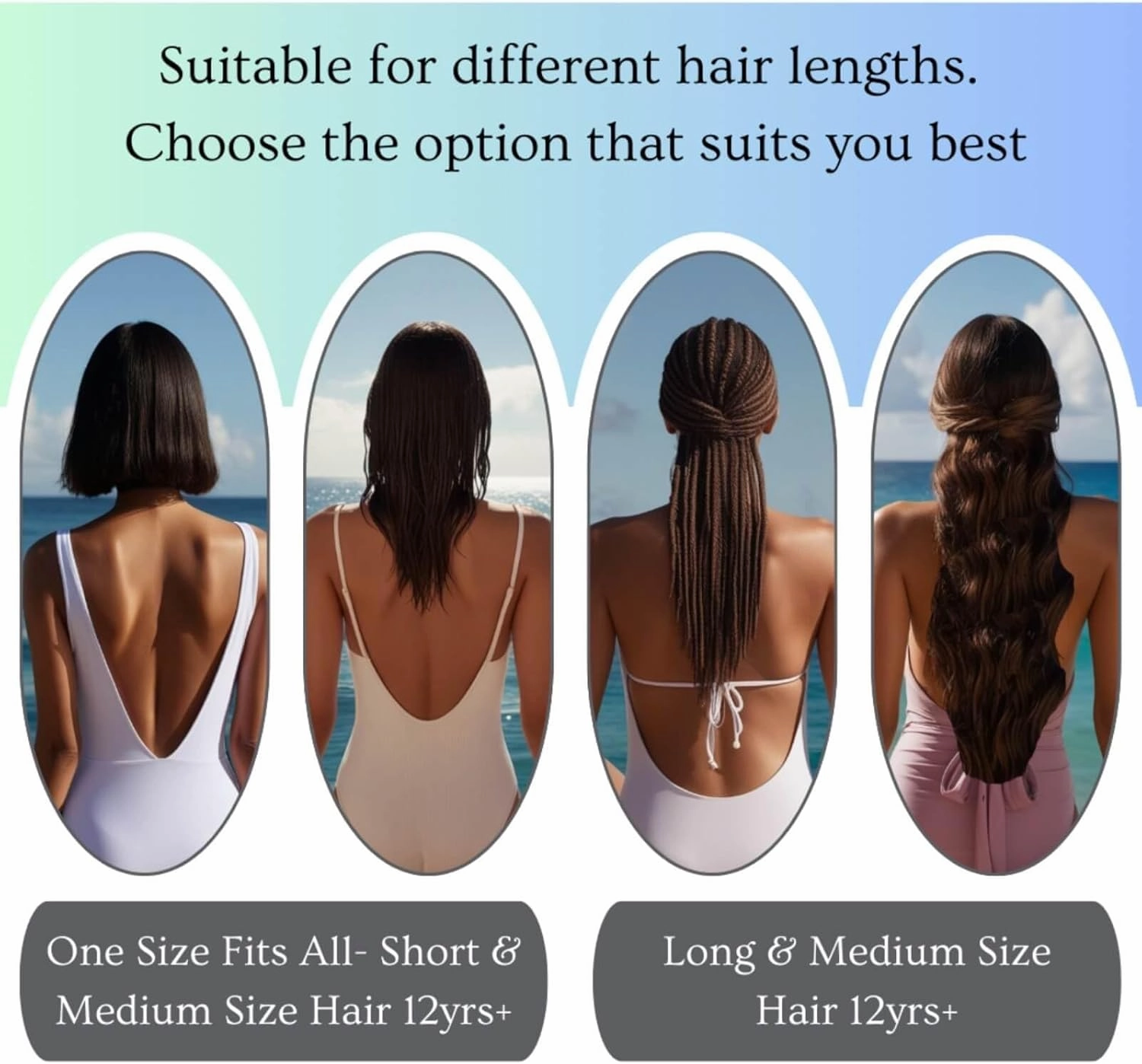 Swim Cap Women Adult - Swim Caps for Women & Teen Girls, Comfortable Swimming Caps for Standard Size and Long Hair, Fun Pattern Silicone Swim Cap