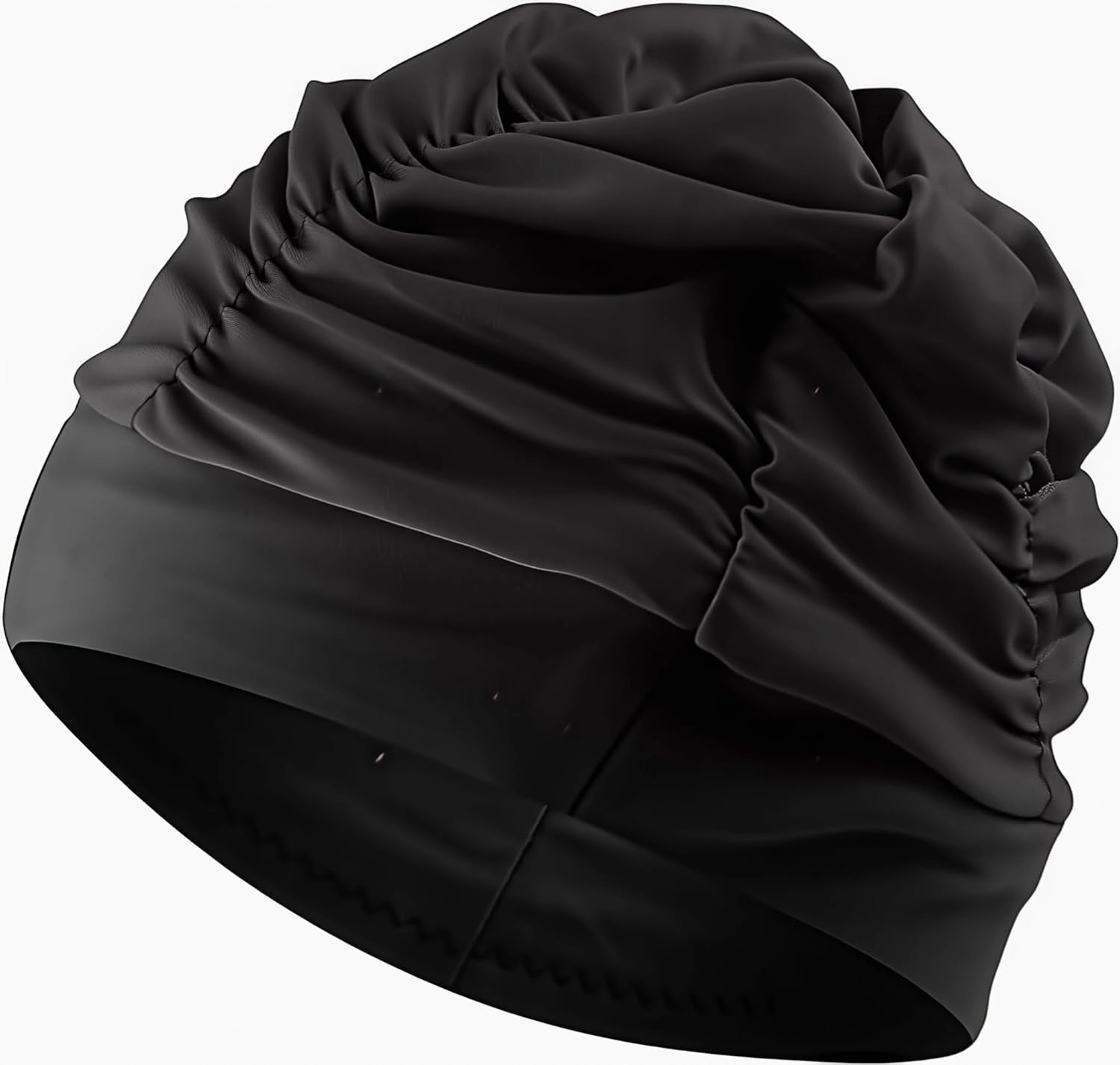 Swim Cap Women Adult Comfortable Fit Stylish Design for Pool Stay SecureFashionab Fabric Swim Caps for Women Swimming for Cloth Pleated Elastic Comfort Bathing Hats Keep Hairstyle Unchang