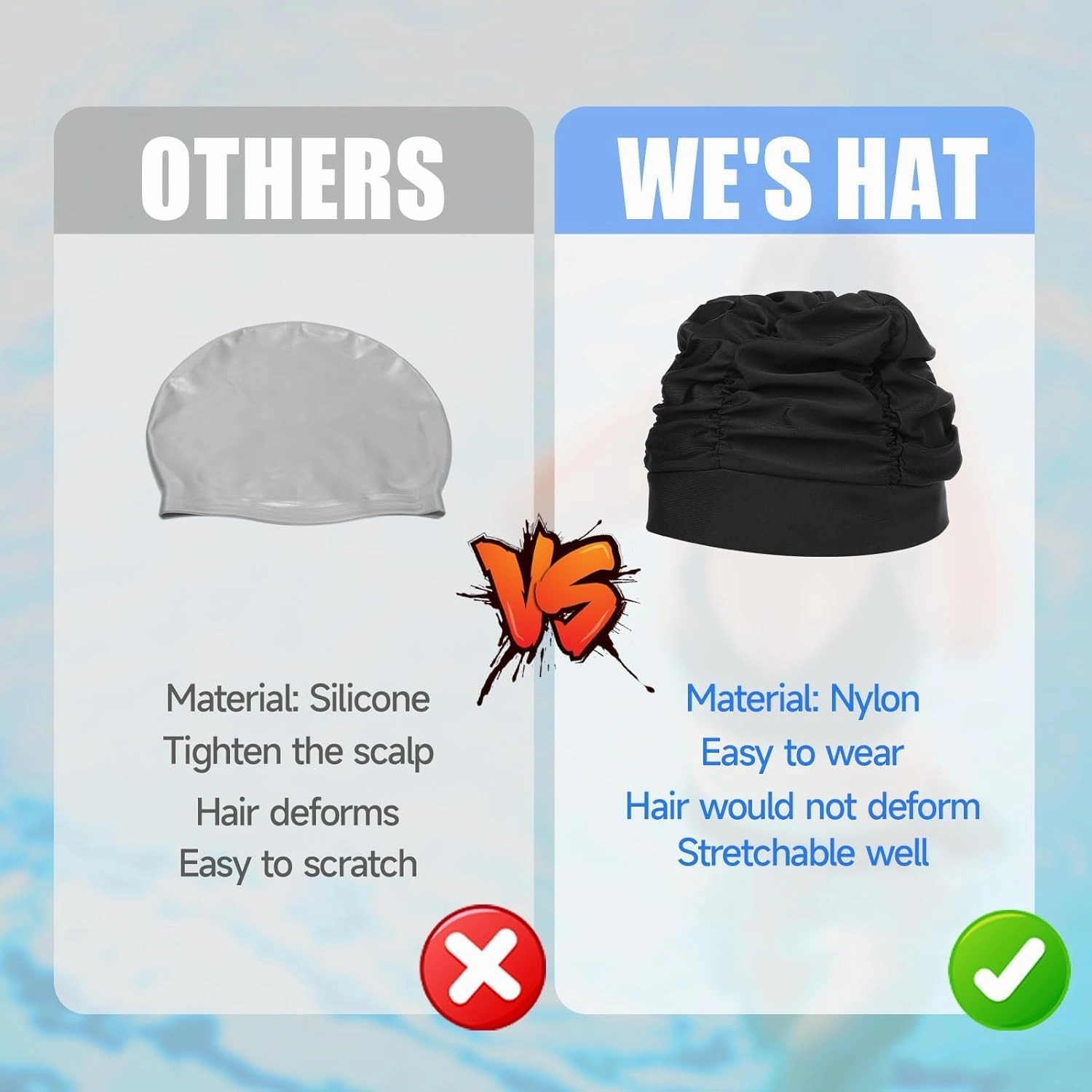 Swim Cap Women Adult Comfortable Fit Stylish Design for Pool Stay SecureFashionab Fabric Swim Caps for Women Swimming for Cloth Pleated Elastic Comfort Bathing Hats Keep Hairstyle Unchang