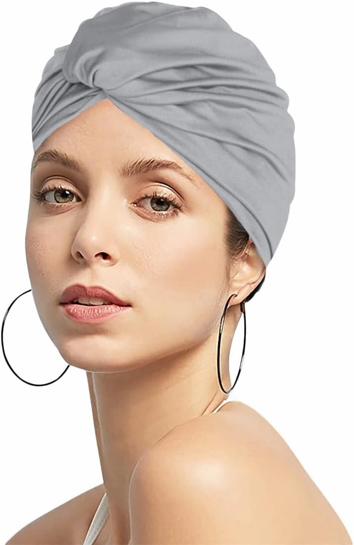Swim Cap Women Retro Turban Cap Anti Slip Swimming Cap for Long Hair Pleated Knotted Swim Cap for Short Hair Bathing Cap Extra Large Swim Cap Elastic Comfort Cap for Swim Sleeping Spa Shower