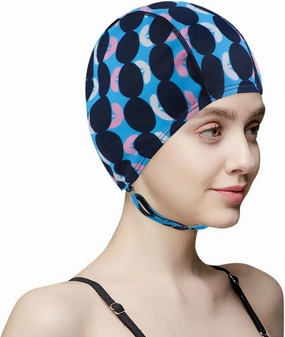 Swim Caps with Chin Strap for Women Men Long Short Hair Swimming Caps Soft Comfortable Stretch Fabric Swim Hat