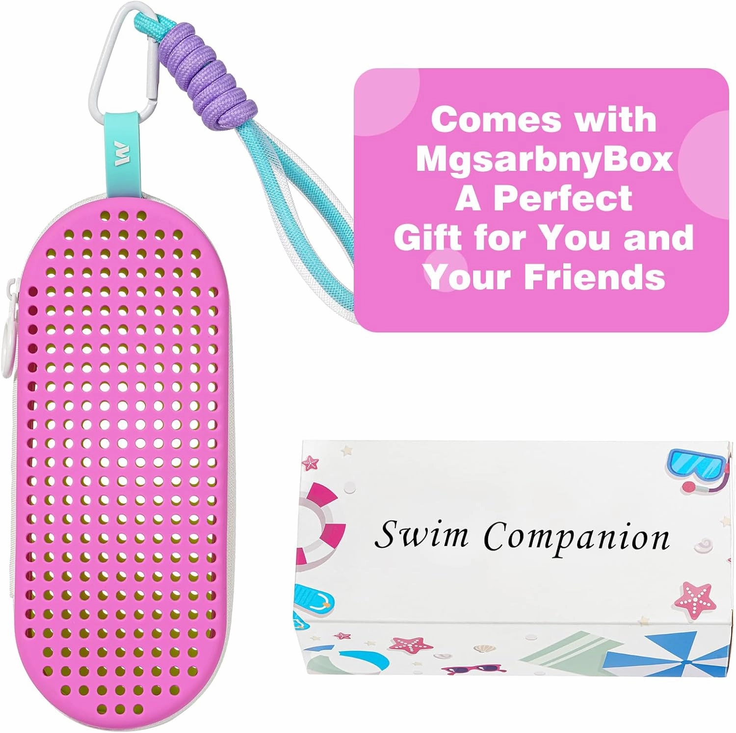 Swim Goggle Case For Swimming Goggles, Silicone Protective Cases with Drain Hole for Goggles