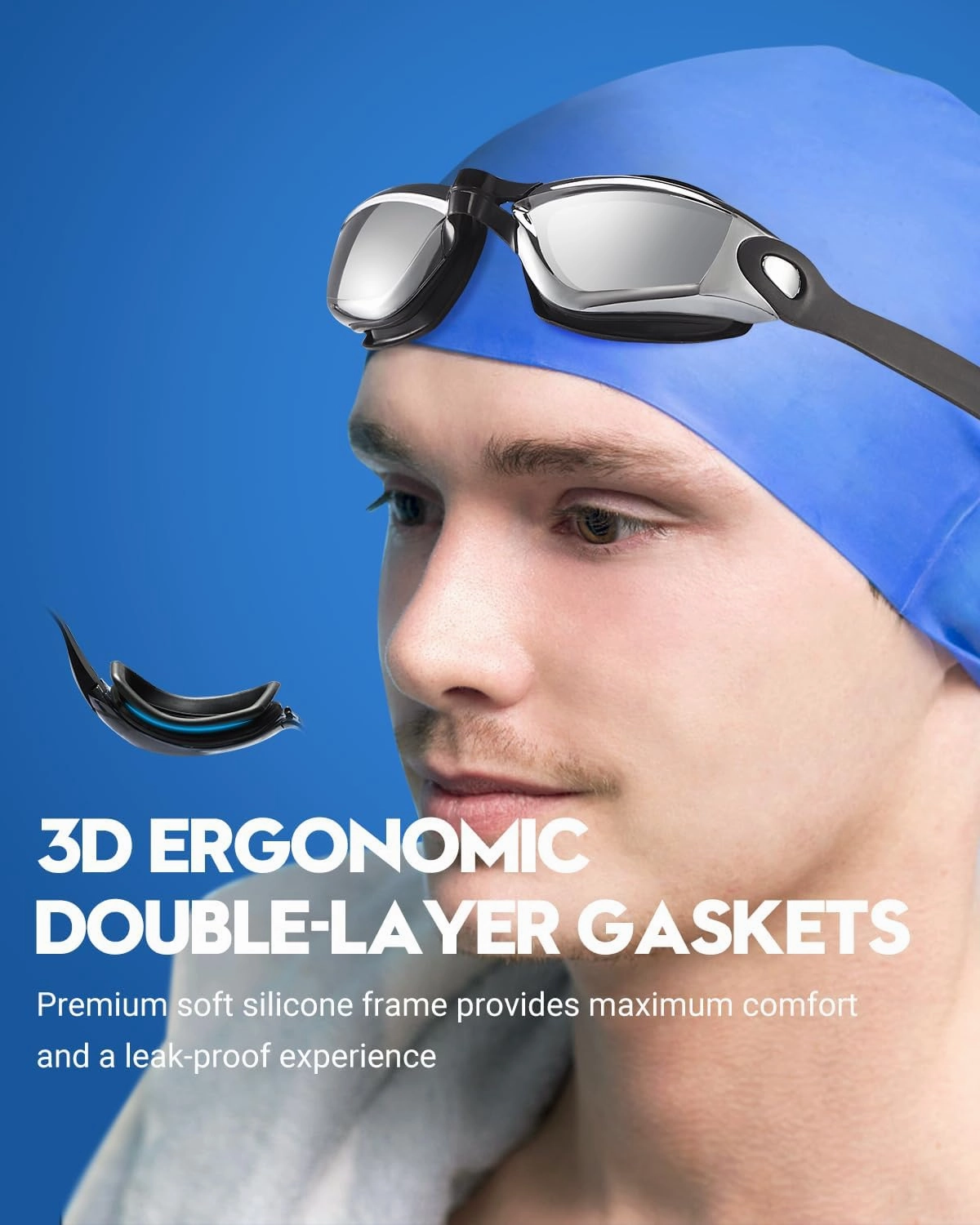 Swim Goggles 2 Pack Anti Fog Swimming Goggles, No Leaking UV Protection Pool Goggles for Adult Men Women Youth 