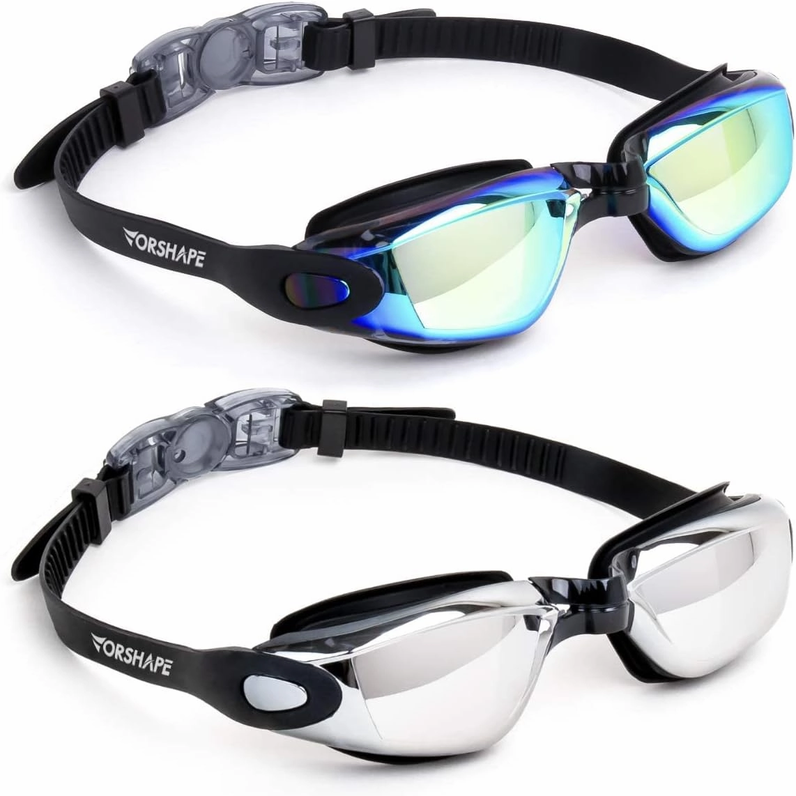 Swim Goggles 2 Pack Anti Fog Swimming Goggles, No Leaking UV Protection Pool Goggles for Adult Men Women Youth 