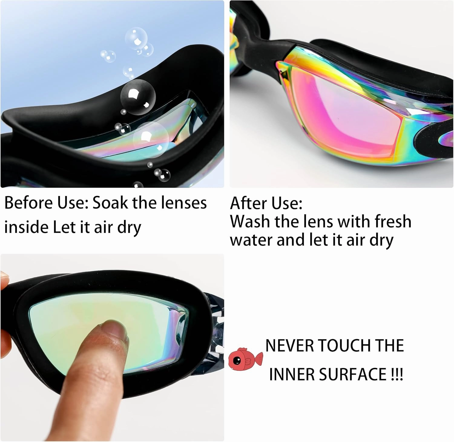 Swim Goggles - 2 Pack Swimming Goggles Anti Fog No Leaking For Adult Women Men