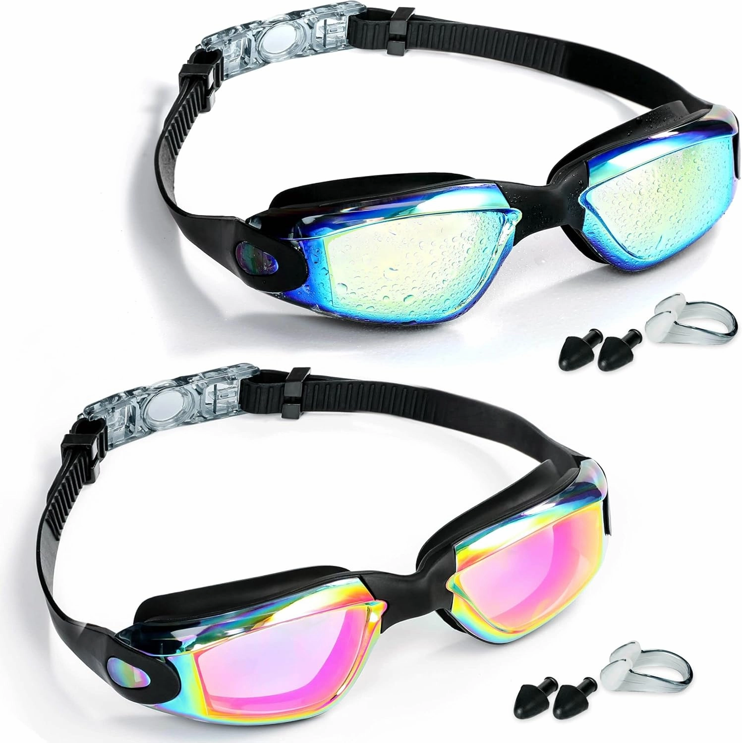 Swim Goggles - 2 Pack Swimming Goggles Anti Fog No Leaking For Adult Women Men