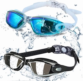 Swim Goggles - Swimming Goggles,Pack of 2 Professional Anti Fog No Leaking UV Protection Wide View Swim Goggles for Women Men Adult Youth Kids