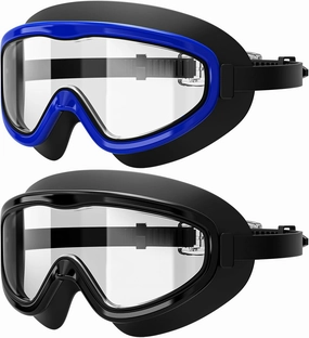 Swim Goggles, Adult 2 Pack-Wide View Swimming Goggles for Men Women Youth Teens, UV Protection Swim Goggles