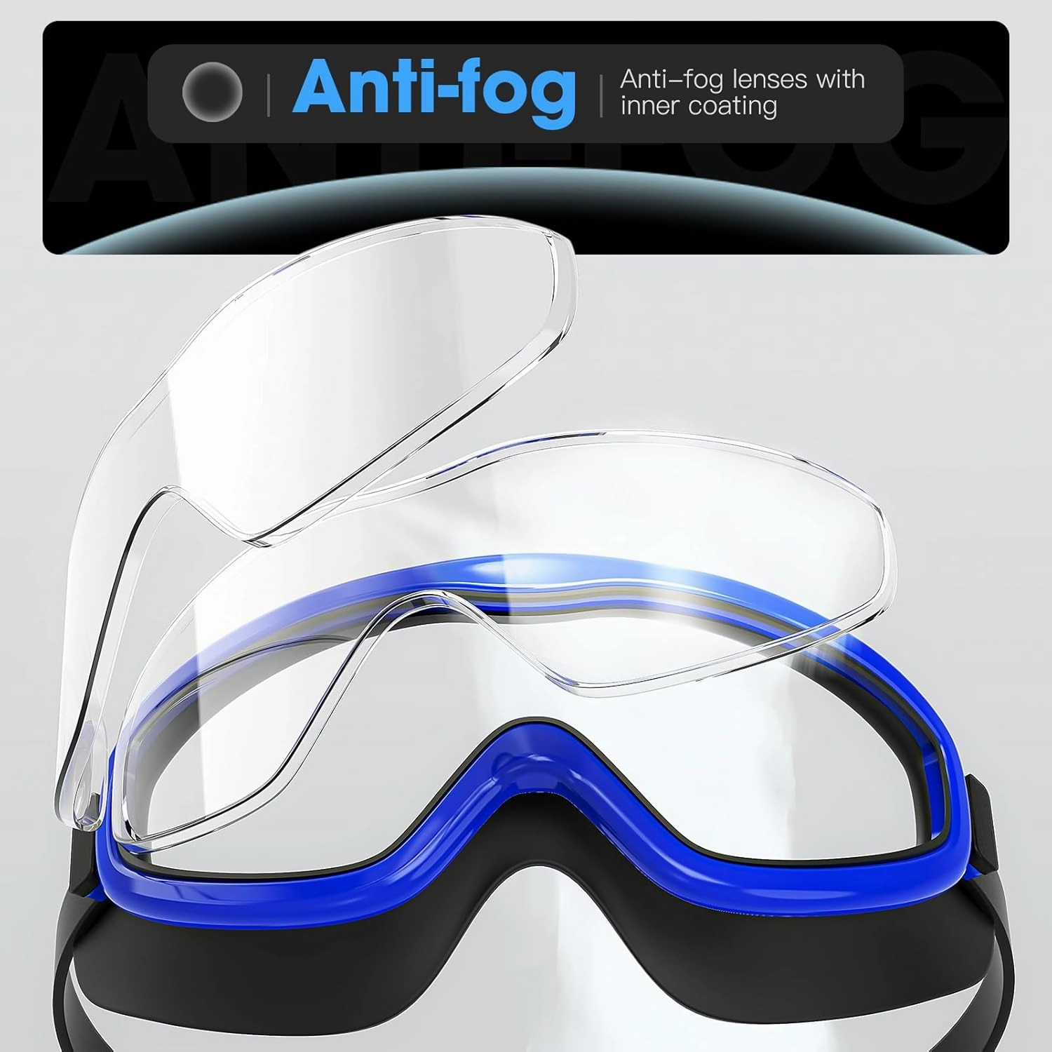 Swim Goggles, Adult 2 Pack-Wide View Swimming Goggles for Men Women Youth Teens, UV Protection Swim Goggles