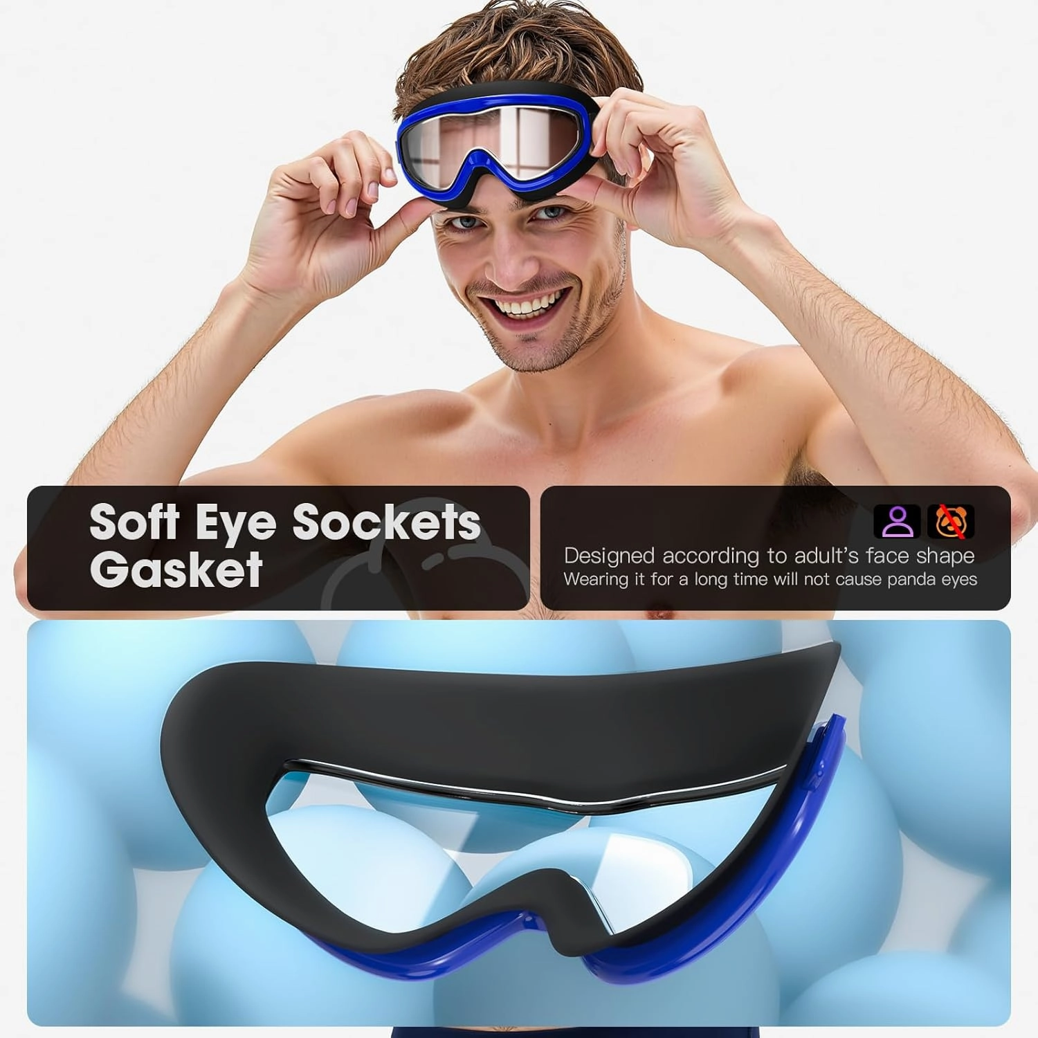 Swim Goggles, Adult 2 Pack-Wide View Swimming Goggles for Men Women Youth Teens, UV Protection Swim Goggles