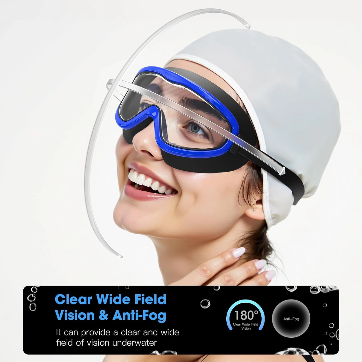 Swim Goggles, Adult 2 Pack-Wide View Swimming Goggles for Men Women Youth Teens, UV Protection Swim Goggles