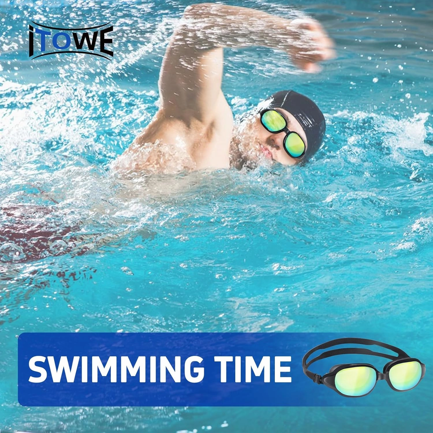 Swim Goggles Adult Men Women Swimming Goggles Pool Water Goggles for Adult Large Frame No Leak Anti Fog UV Protection