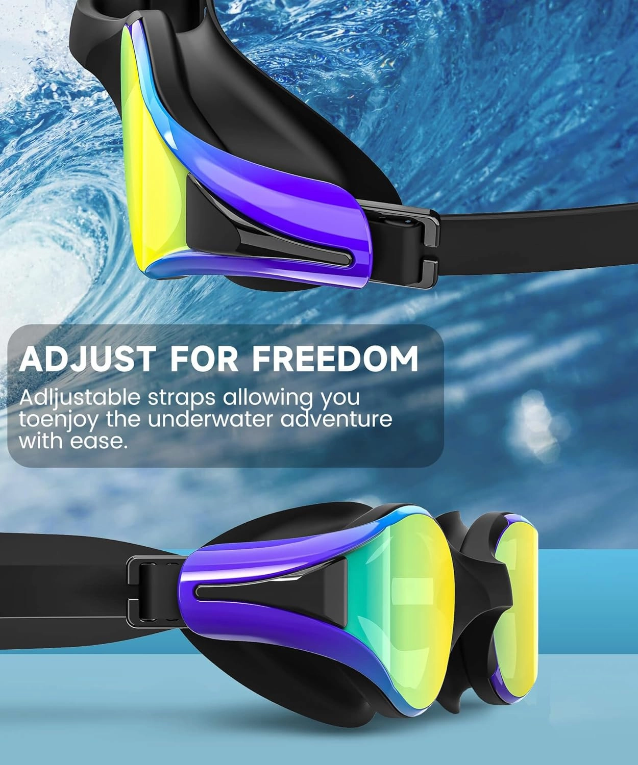 Swim-Goggles Men Goggles-Swimming-Adult Women: 3 Pack Unisex Anti-Fog Youth Swim Glasses Training UV400 Protection