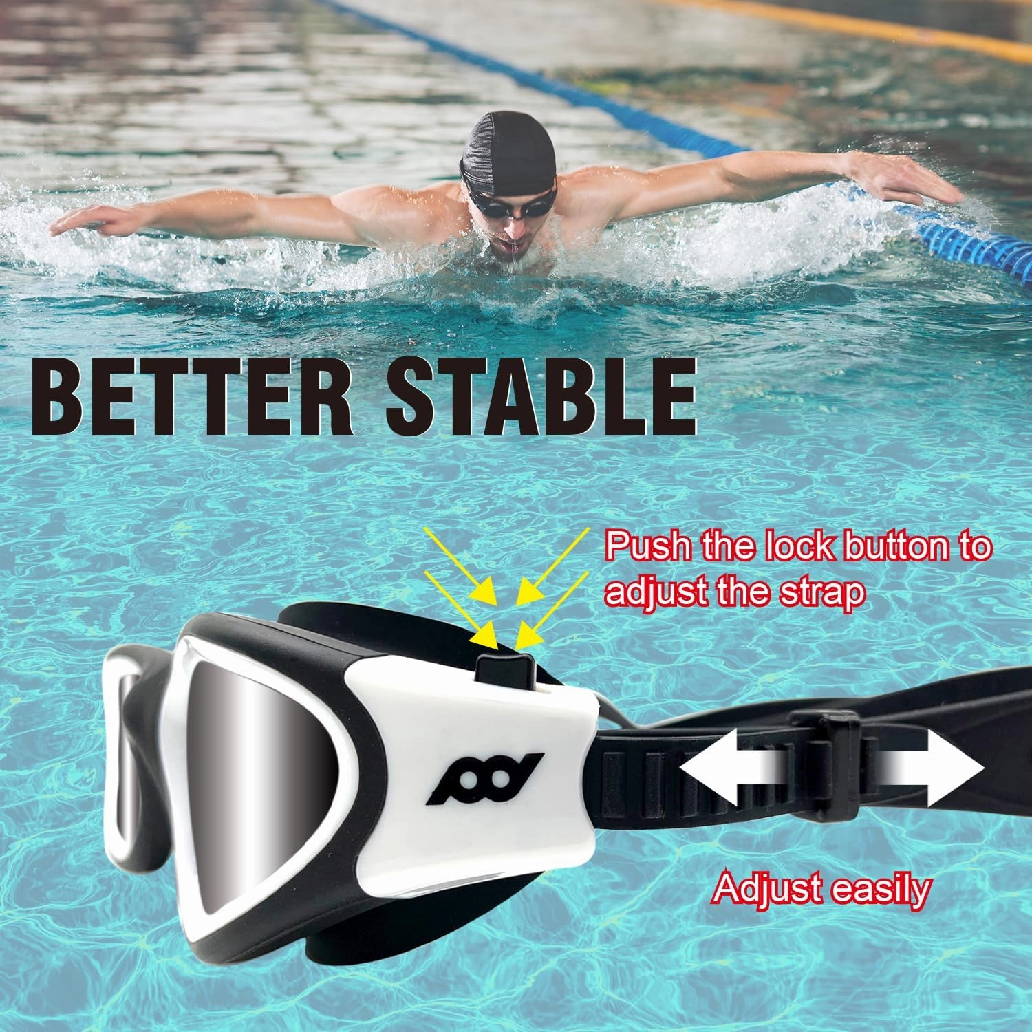 Swim Goggles, Polarized Swimming Goggles Anti-fog for Adult Men Women