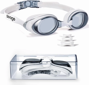 Swim Goggles Shortsighted Swimming Goggles Anti Fog UV Protection Fit for Adult Men Women Youth, No Leaking Tinted Flat Lens