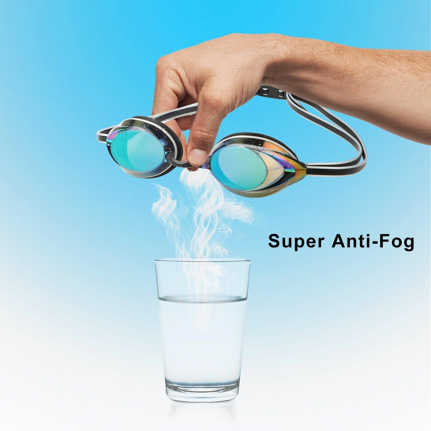 Swim Goggles, Swimming Goggles 2 Pack Anti Fog UV Protection No Leaking for Adult, Men, Women, Youth