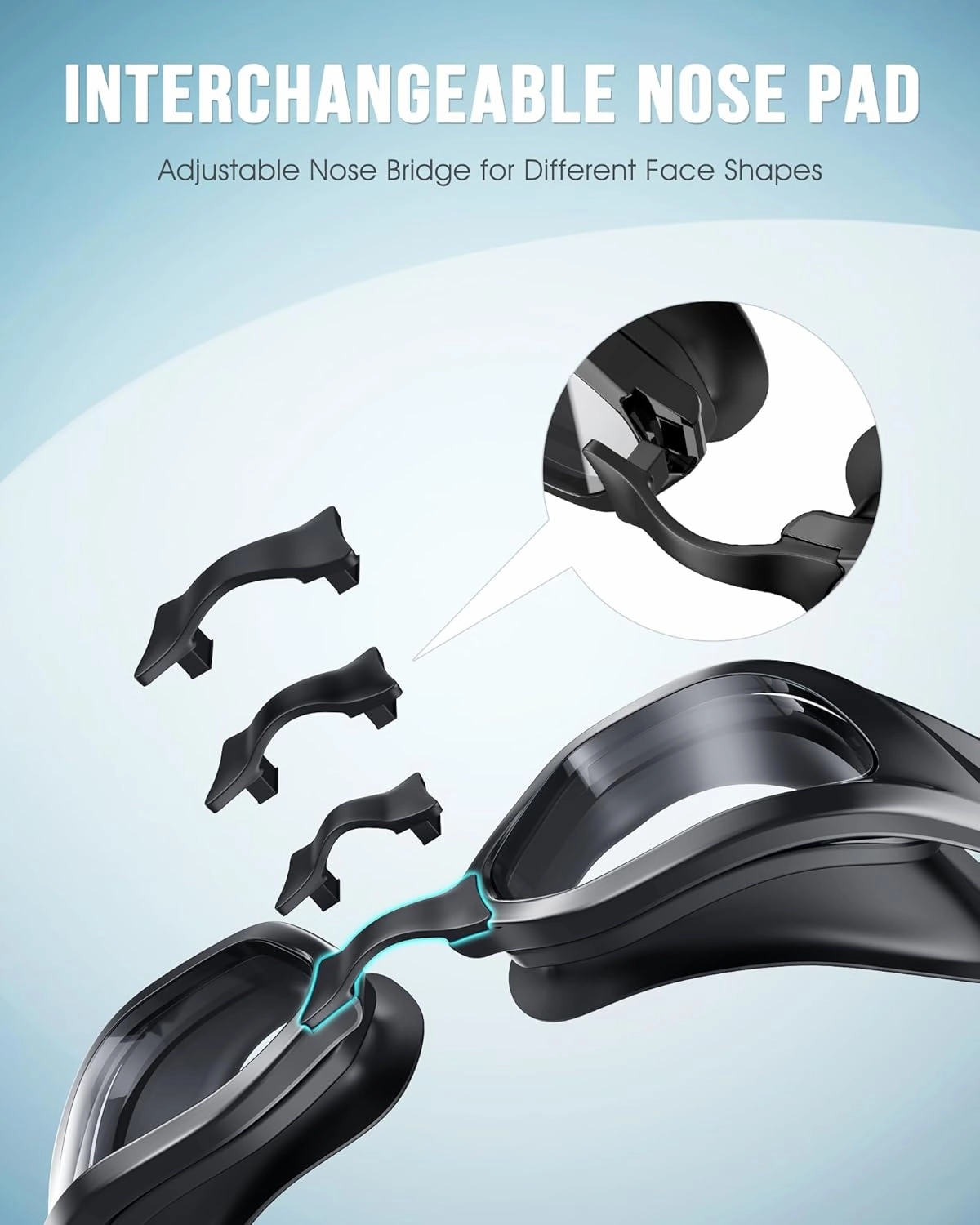 Swim Goggles, Unisex Adult Swimming Goggles Anti Fog Anti UV No Leakage Wide View for Men Women Youth