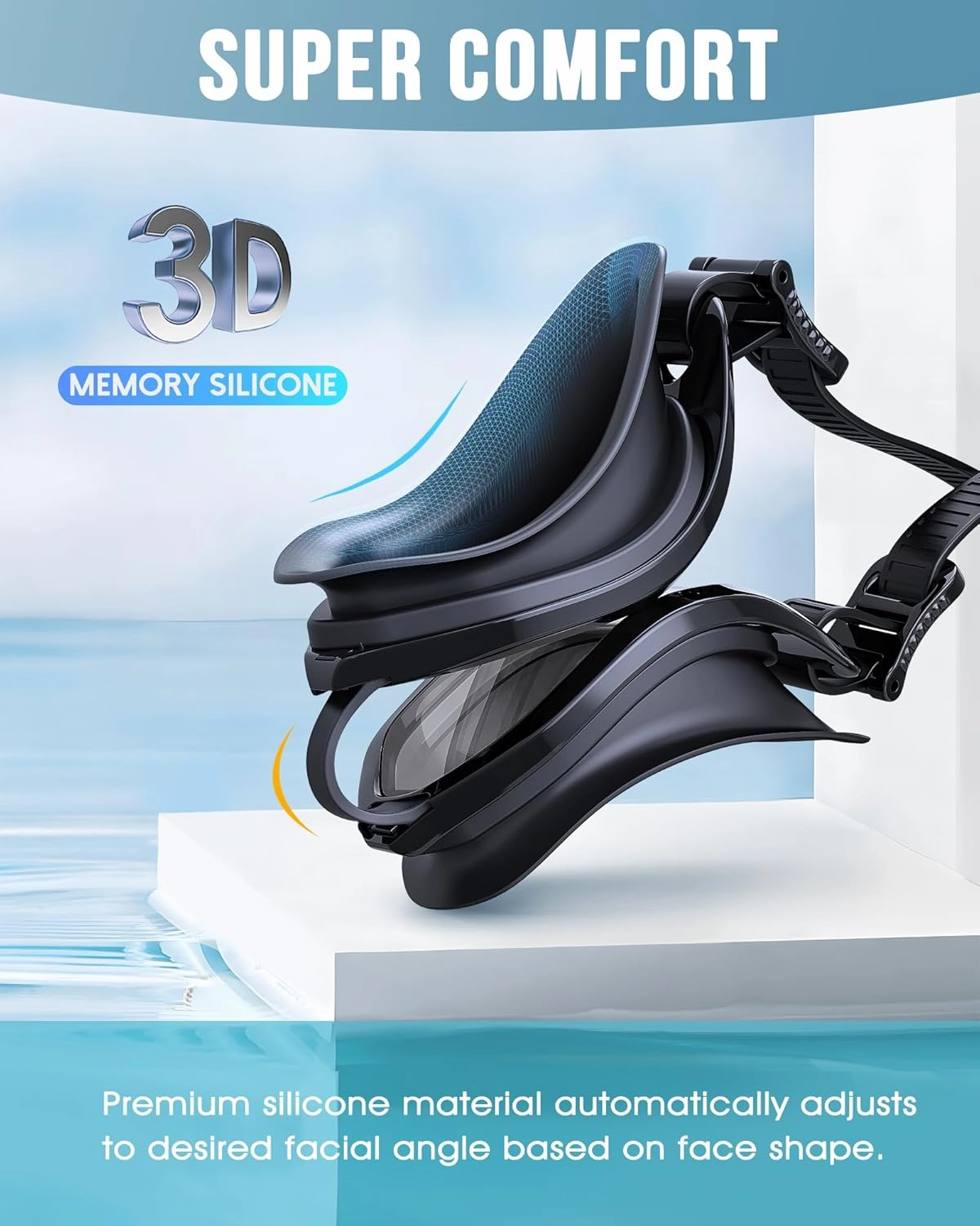 Swim Goggles, Unisex Adult Swimming Goggles Anti Fog Anti UV No Leakage Wide View for Men Women Youth