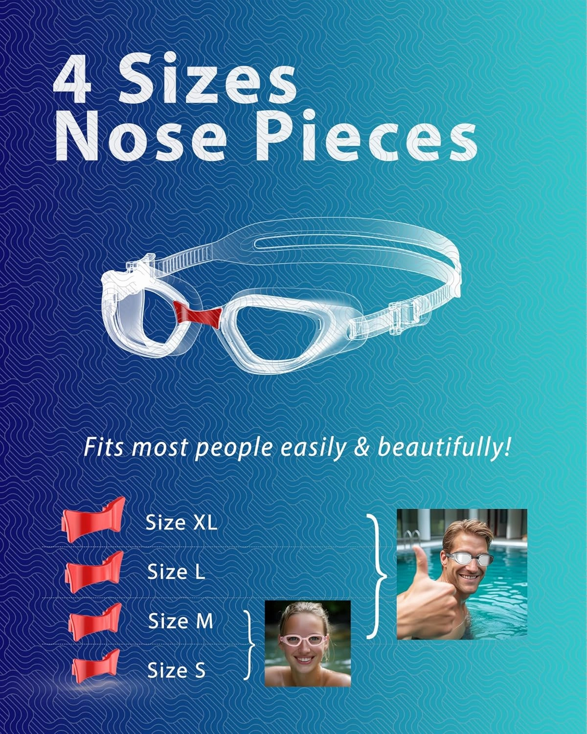 Swim Goggles,W2 Swimming Goggles for Adult Men Women, Anti-fog UV Protection No Leaking