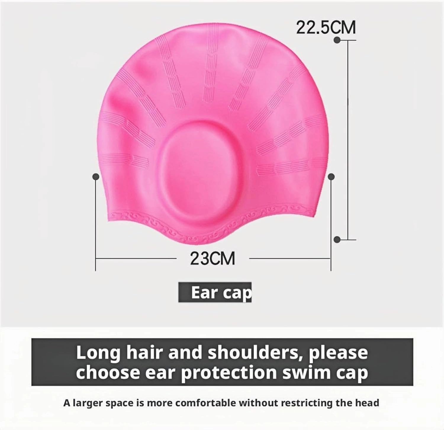 Swimming Cap 3D Ergonomic Design Comfortable Durable Ear Protection for Women Men Adults for Long or Short Hair