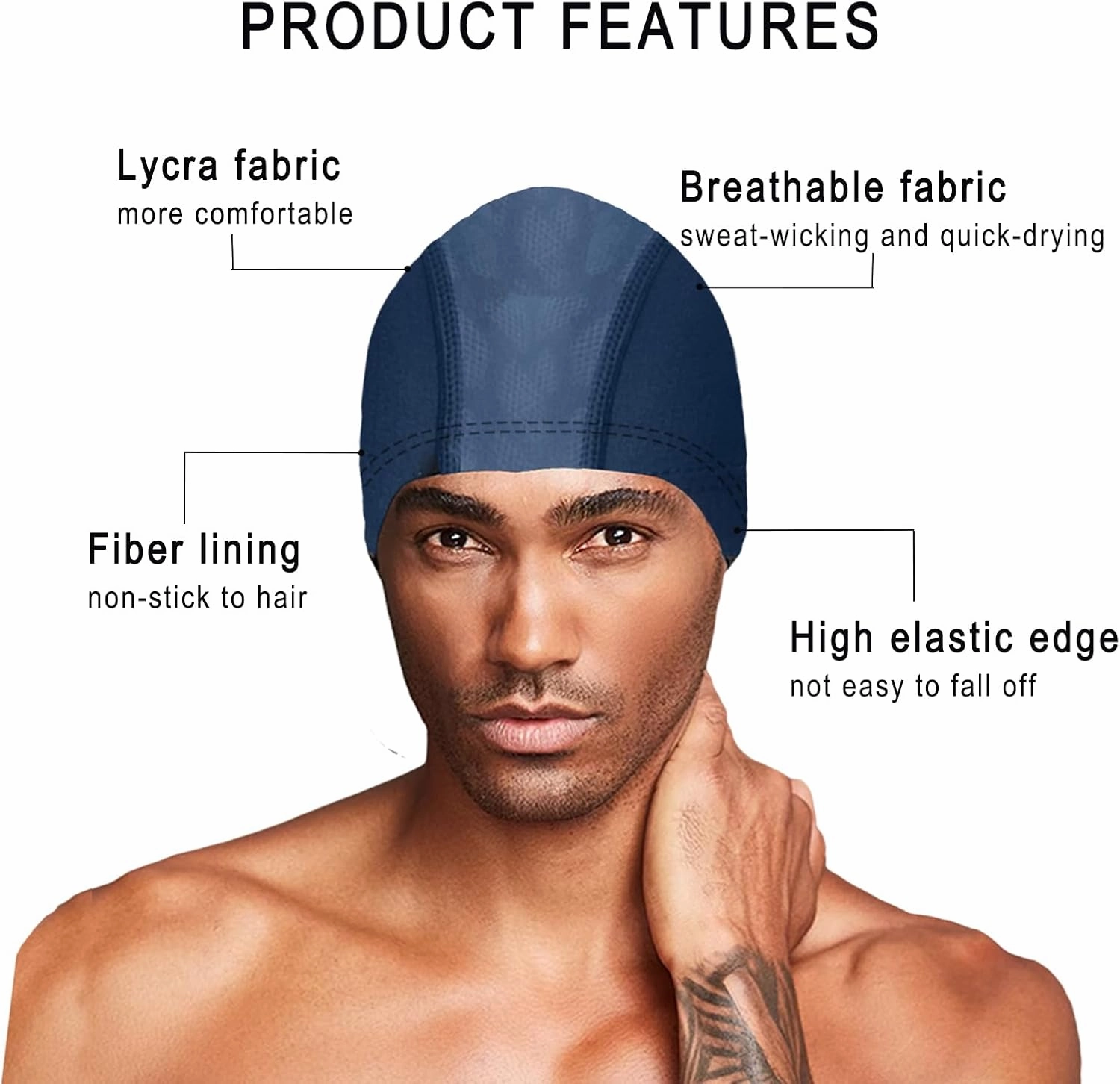 Swimming Cap for Men&Women Lycra Fabric Swim Cap Kids Comfortable, Breathable, High Elasticity