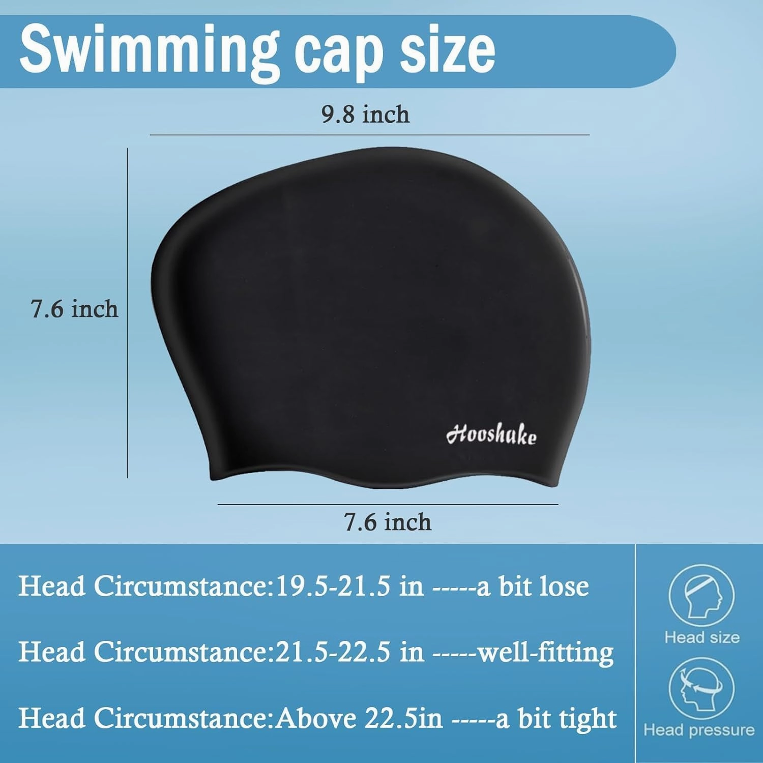 Swimming Cap,Silicone Swim Cap Suitable for Women & Men with Short and Long Hair - 1PCS