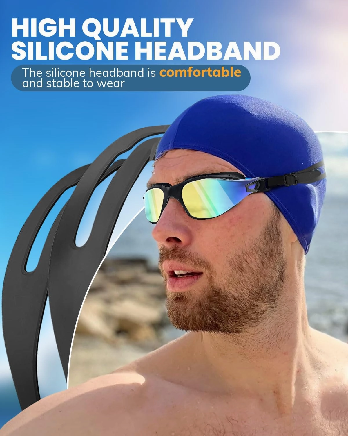 Swimming Goggles 2 Pack, Professional Anti Fog No Leaking UV Protection Swim Goggles for Women Men Adult Youth