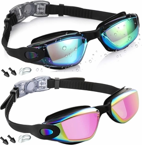 Swimming Goggles, Professional Anti Fog No Leaking UV Protection Wide View Swim Goggles for Women Men Adult Youth Kids