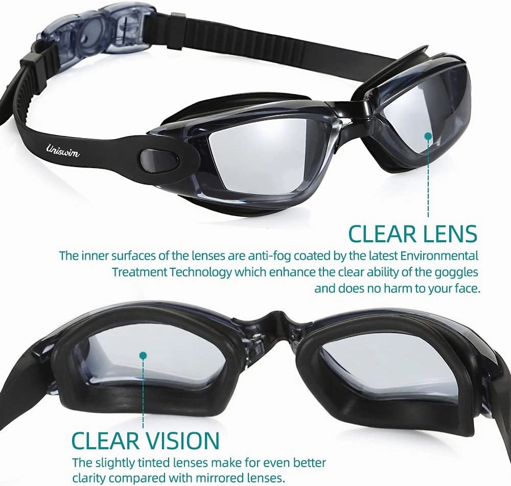 Swimming Goggles Swimming Cap Set Swim Glasses Silicone Swim hat Pack for Adults with Anti Fog Glasses for Swimming