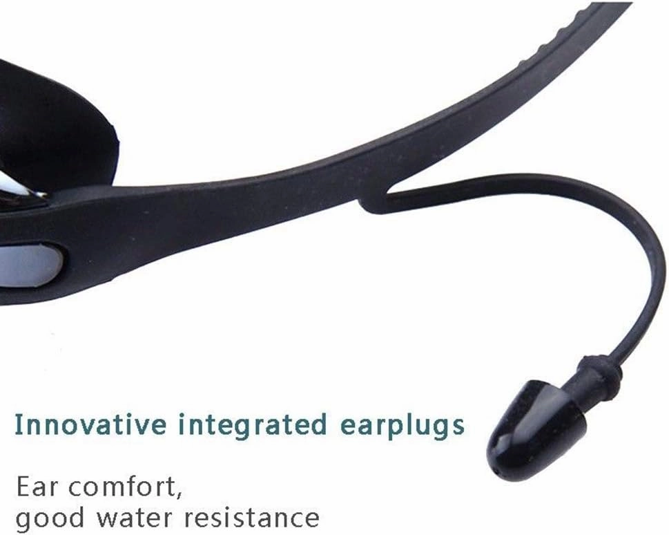 Swimming Goggles Waterproof and Cap Set 4 in 1, UV 400 Protection Lenses Clear Anti-Fog