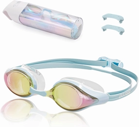 Swimming Goggles Women Anti Fog UV Swim Goggles for Women No Leaking Competitive Mirrored Goggles Adult