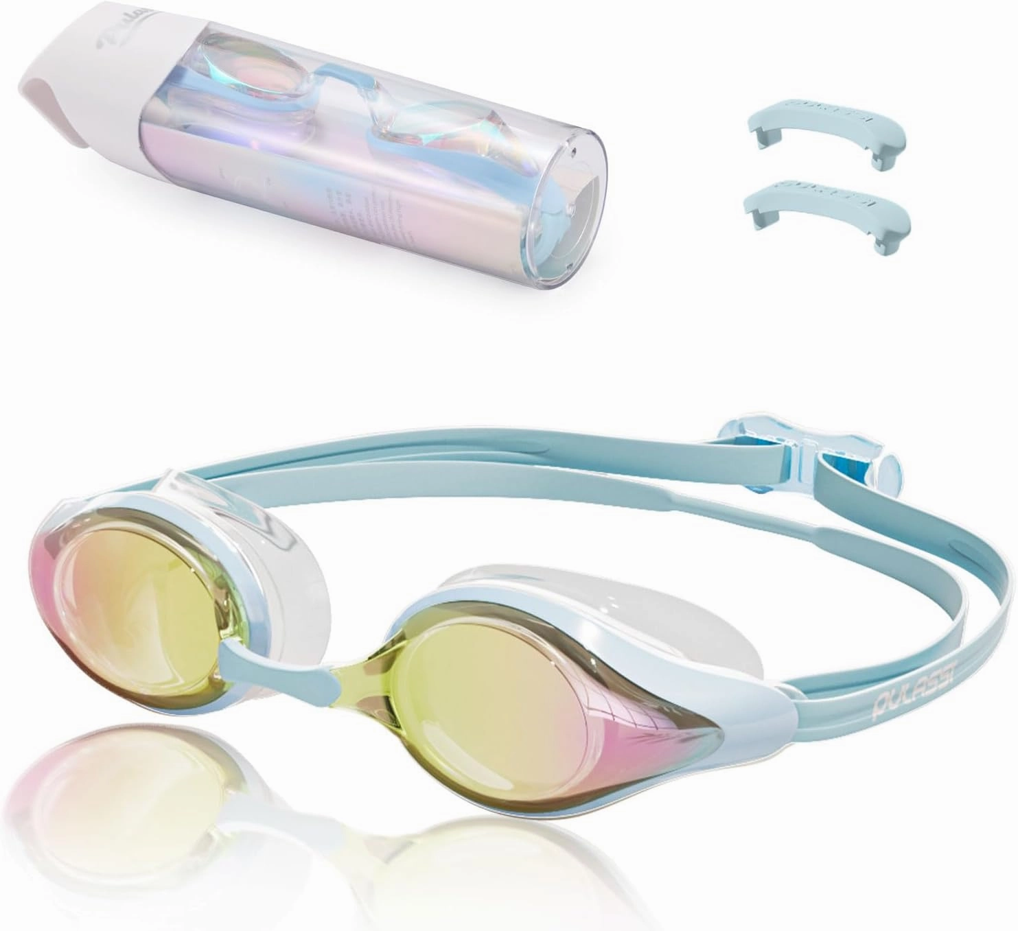 Swimming Goggles Women Anti Fog UV Swim Goggles for Women No Leaking Competitive Mirrored Goggles Adult