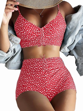 Swmmer Liket High Waisted Bikini Sets for Women Boy Shorts Swimsuits Sporty Bathing Suit