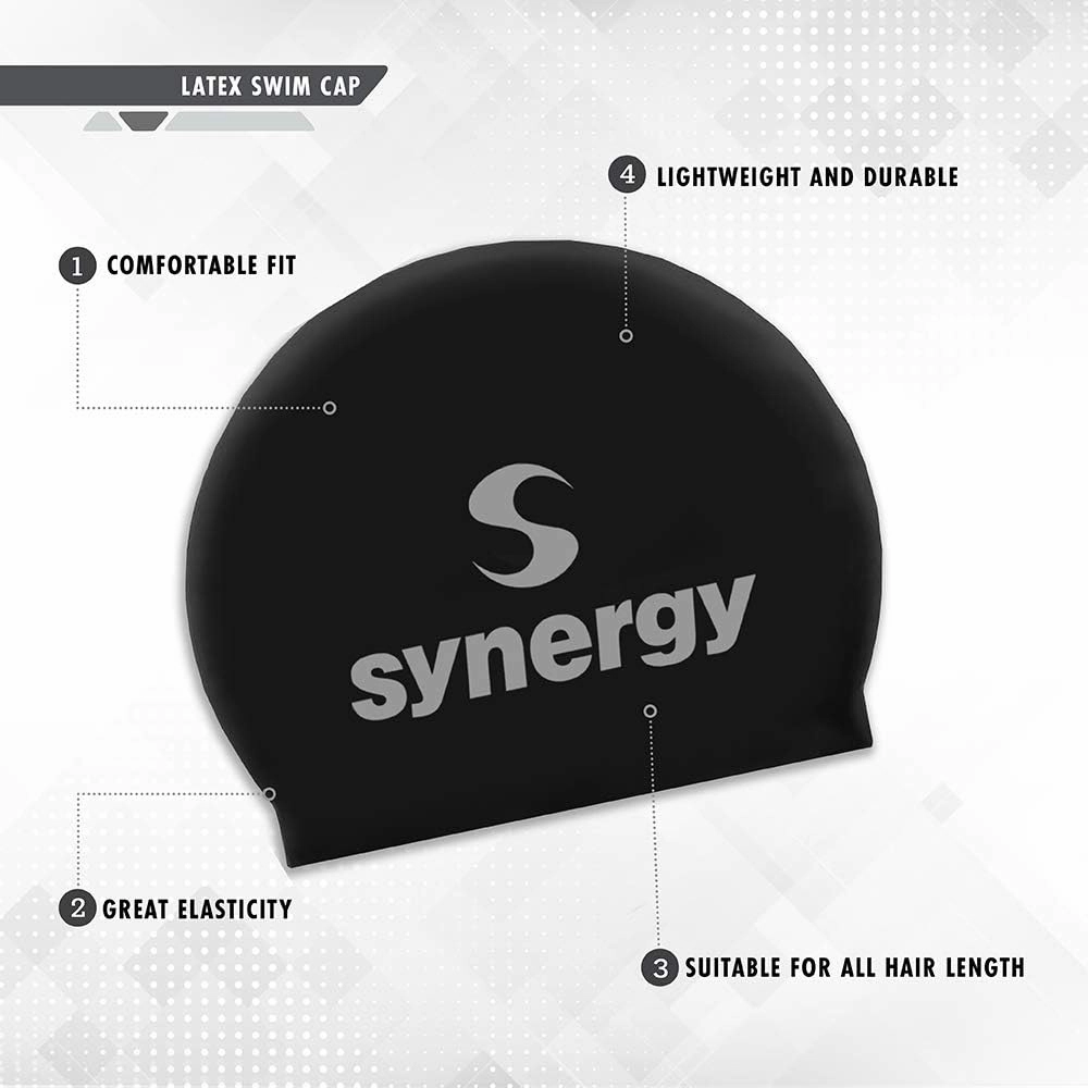 Synergy Latex Swim Caps Combo Pack