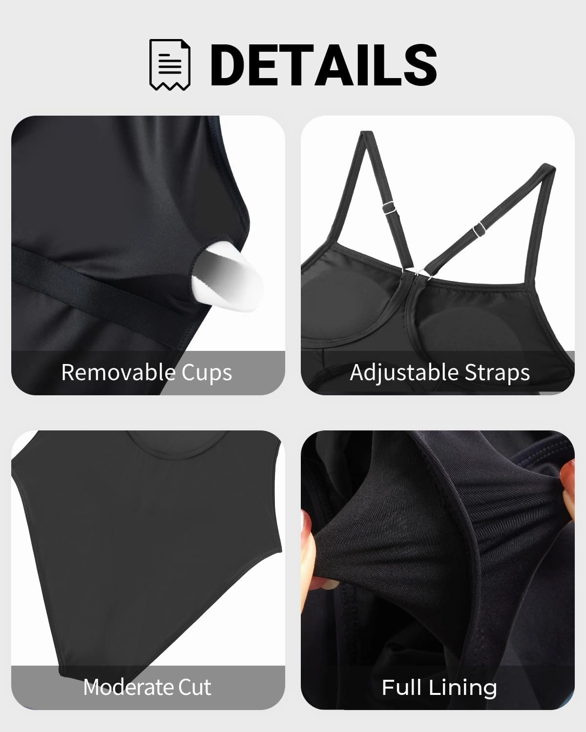 Tempt Me Athletic One Piece Swimsuits for Women Training Sport Tummy Control Bathing Suits