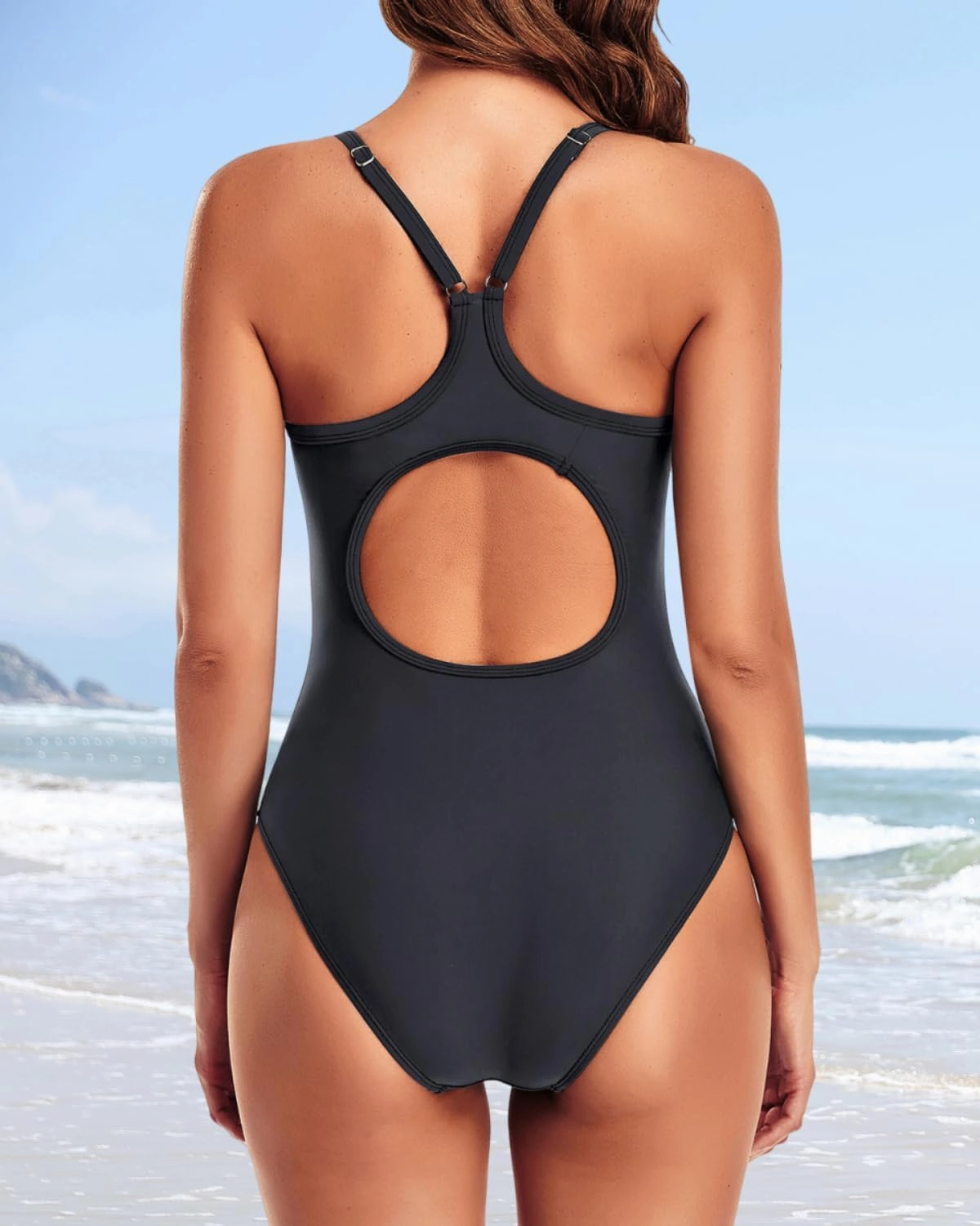 Tempt Me Athletic One Piece Swimsuits for Women Training Sport Tummy Control Bathing Suits