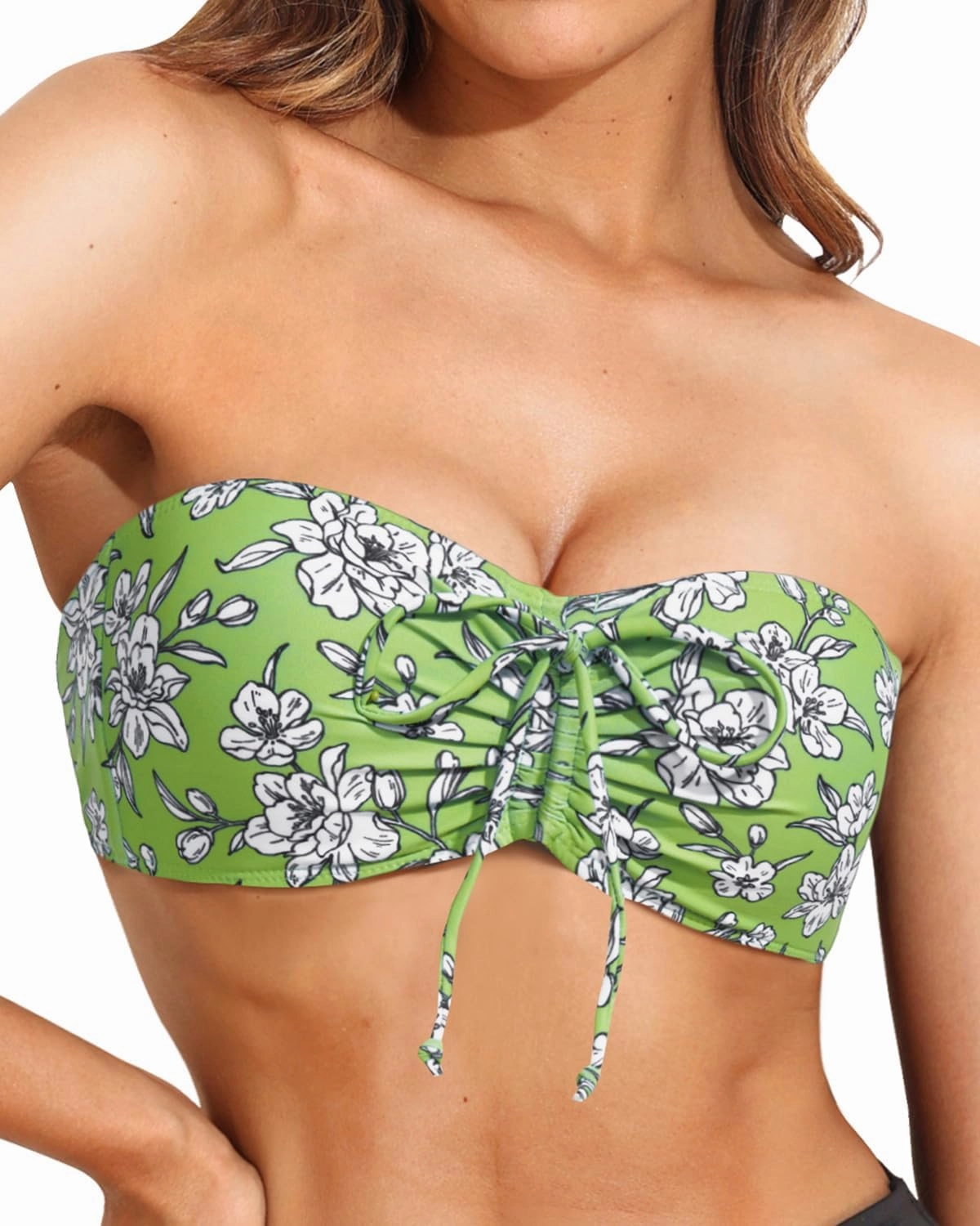 Tempt Me Women Bandeau Bikini Top Strapless Swim Tops Tube Halter Swimsuit Top Only