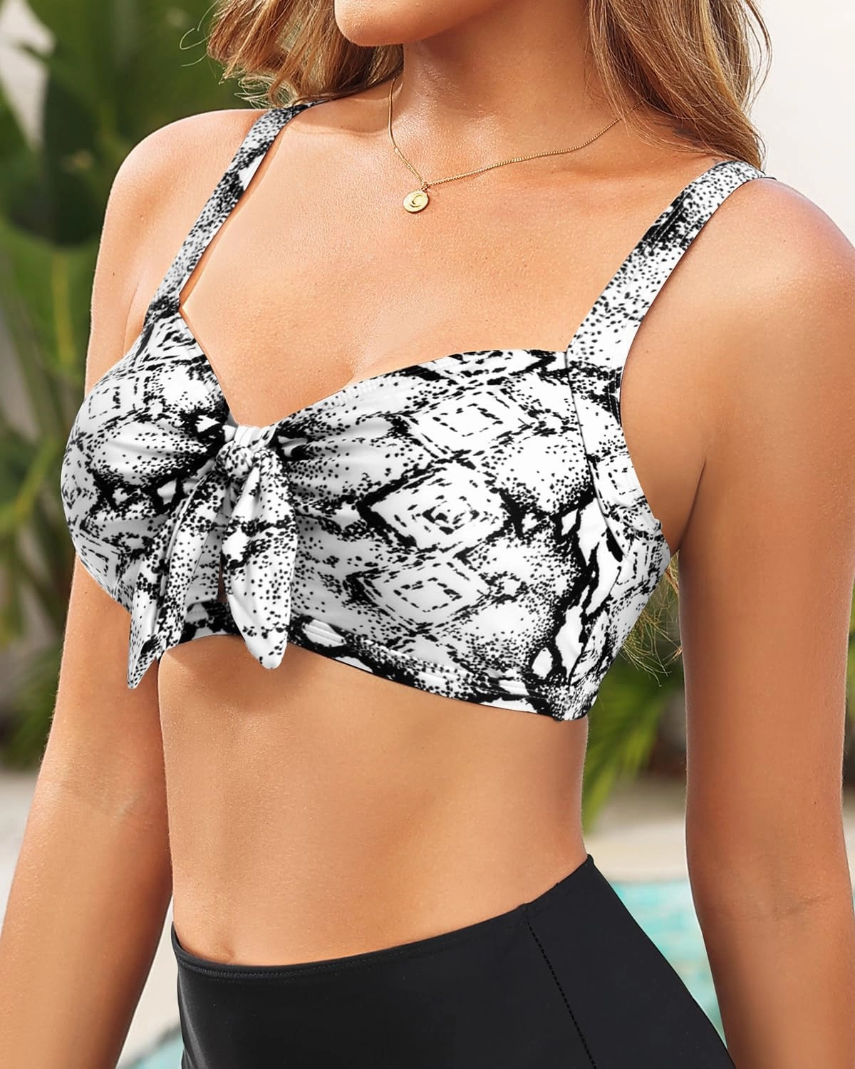 Tempt Me Women Bikini Tops Push Up Swim Top Front Tie Knot Bathing Suit Top Only