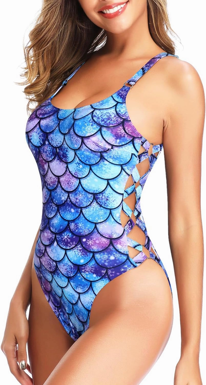 Tempt Me Women One Piece Bathing Suit Slimming Crisscross Lace Up Sexy Swimsuits