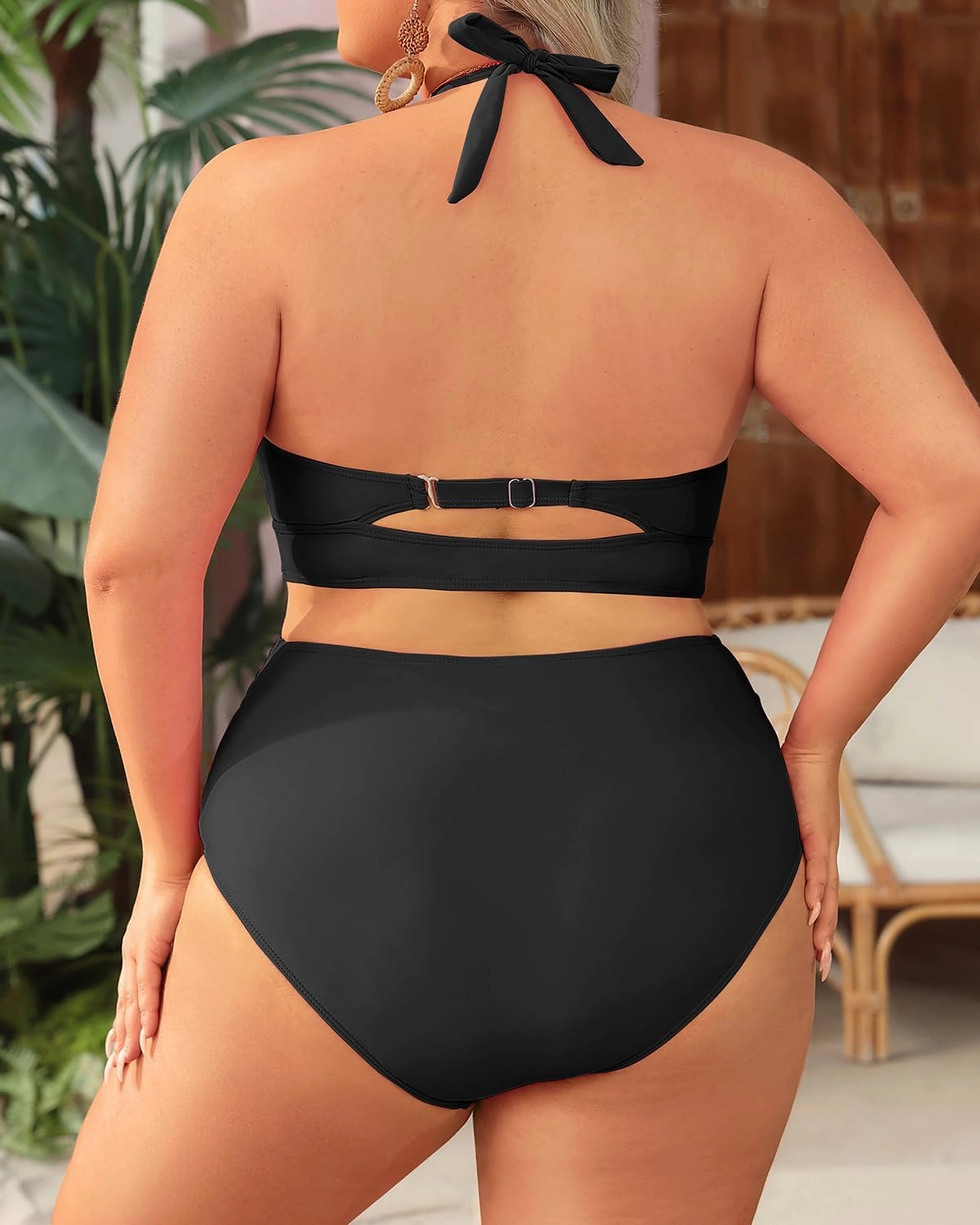 Tempt Me Women Plus Size Bikini High Waisted Swimsuits Mesh Tummy Control Two Piece Bathing Suit