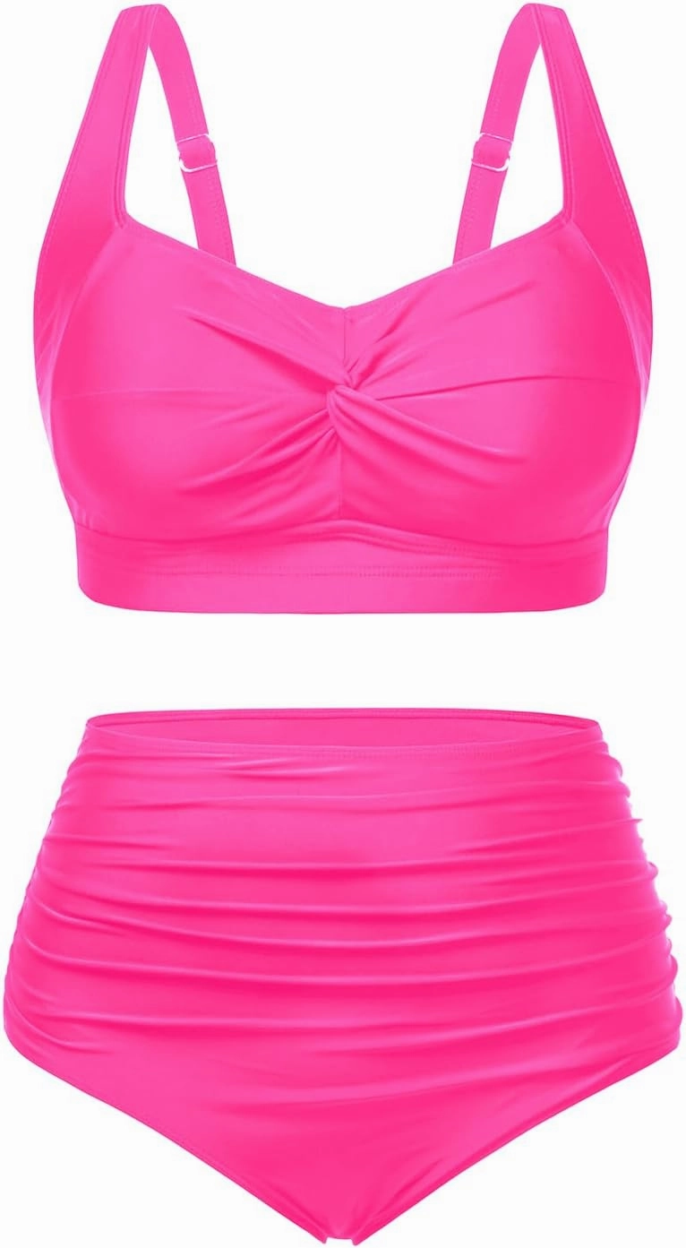 Tempt Me Women Plus Size High Waisted Bikini Set Two Piece Swimsuit Tummy Control Bathing Suits
