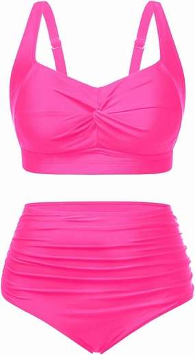 Tempt Me Women Plus Size High Waisted Bikini Set Two Piece Swimsuit Tummy Control Bathing Suits
