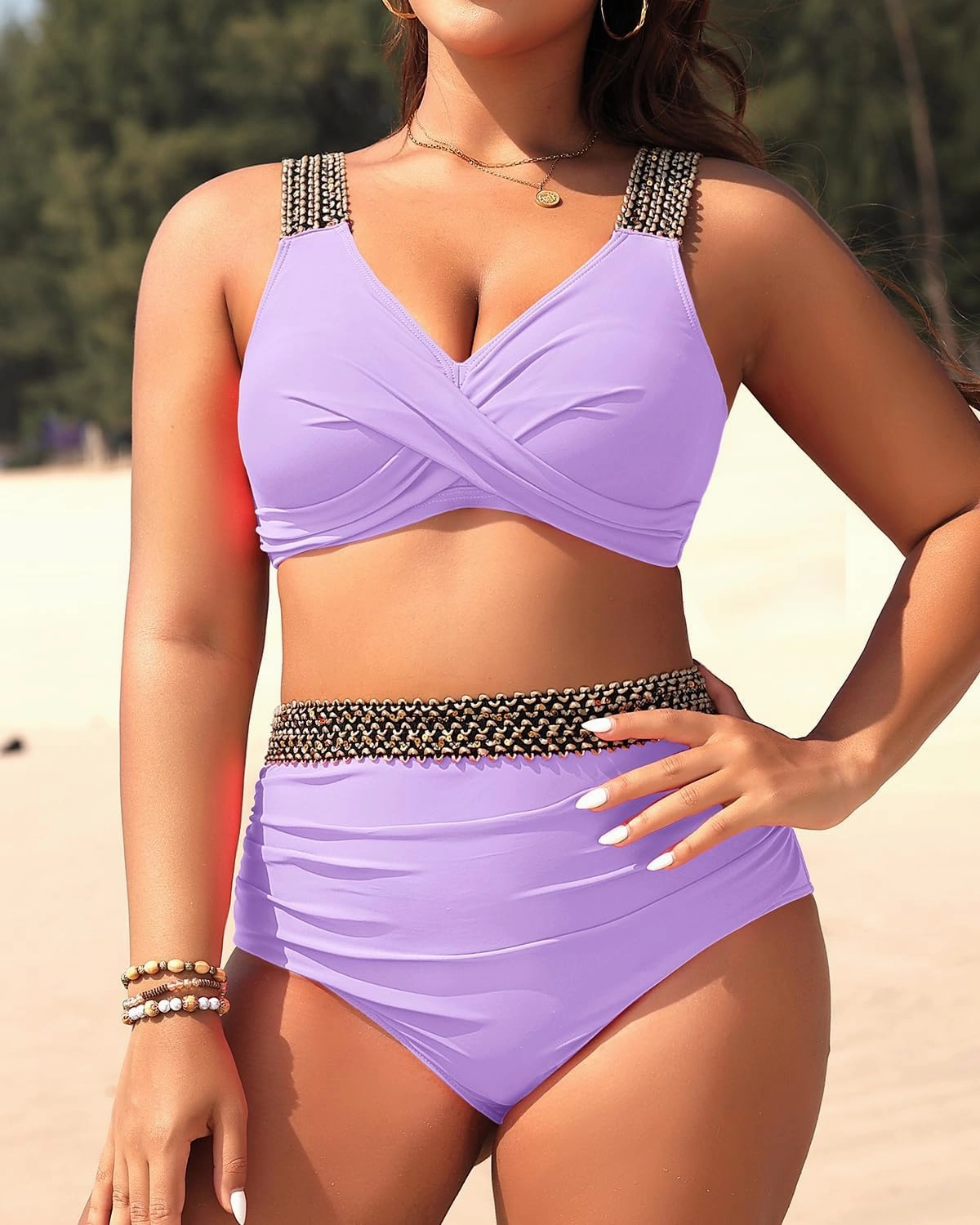Tempt Me Women Plus Size High Waisted Bikini Set Two Piece Tummy Control Swimsuit