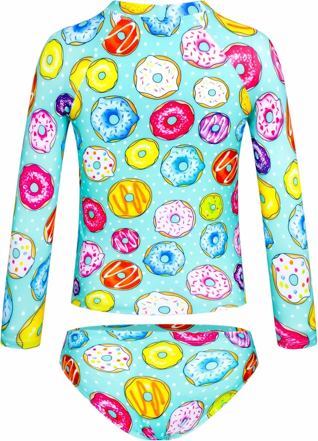 TENVDA Girls Swimsuit Long Sleeve Rash Guard Sets UPF 50  Two Piece Bathing Suits Size 3-12 Years