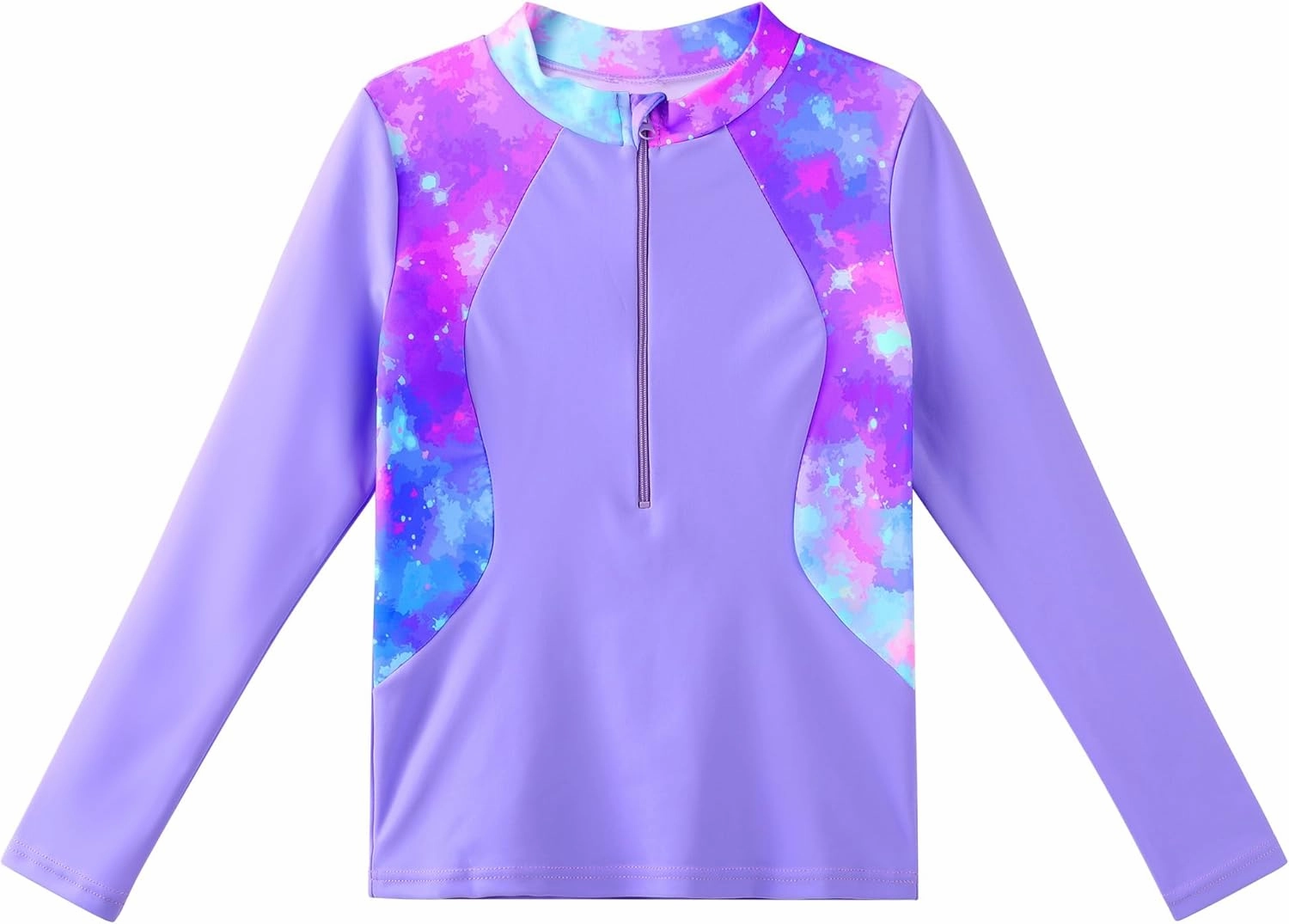 TFJH E 2PCS Girls Long Sleeve Swimsuit UV 50  Rashguard Tankini Set Kids Swimwear Zipper 3-12Y