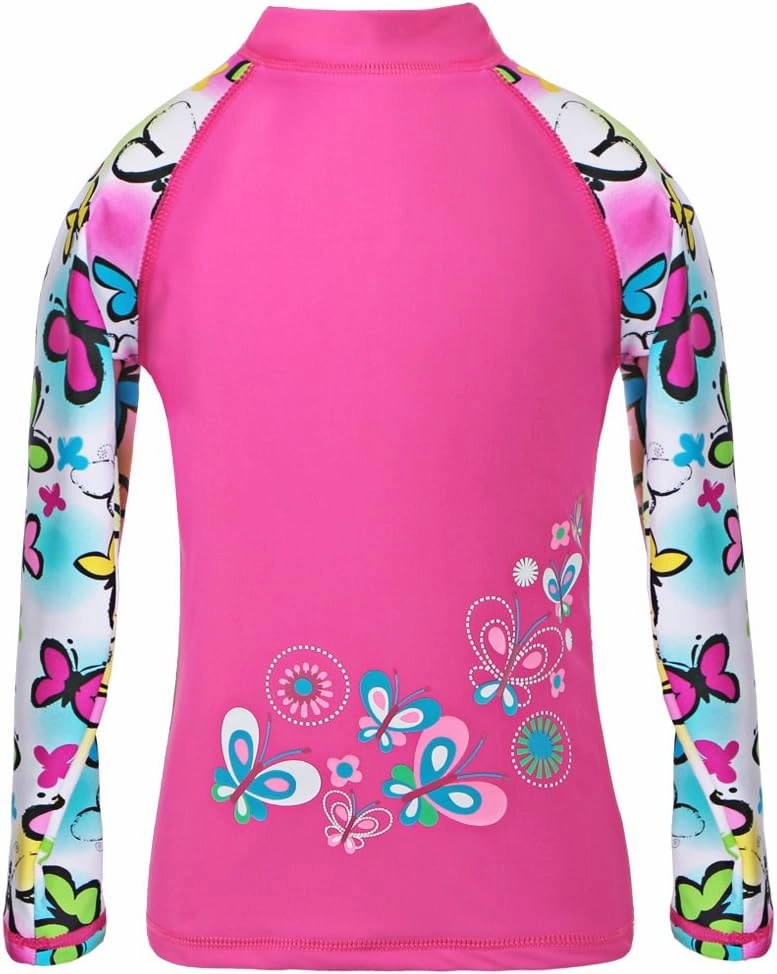 TFJH E Girls Long Sleeve Swimsuit Two Piece Swimwear 3-12 Years UPF 50  Sunsuits