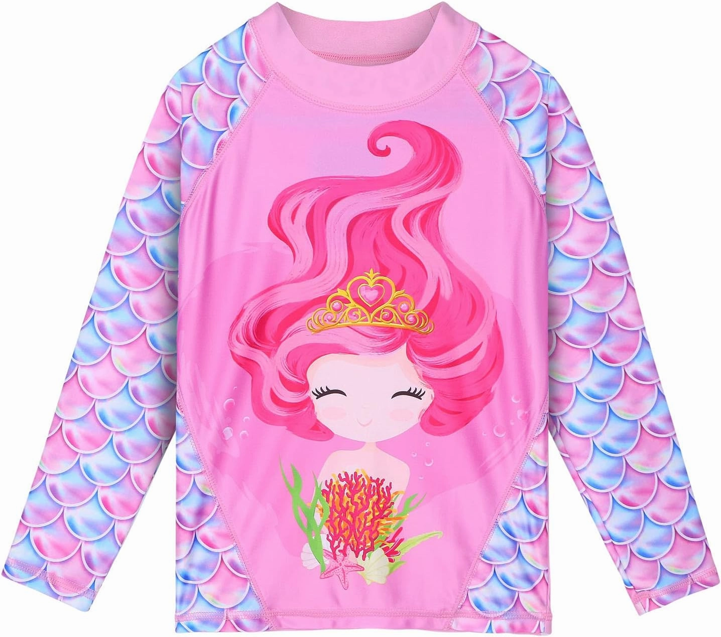 TFJH E Girls Long Sleeve Swimsuit Two Piece Swimwear 3-12 Years UPF 50  Sunsuits
