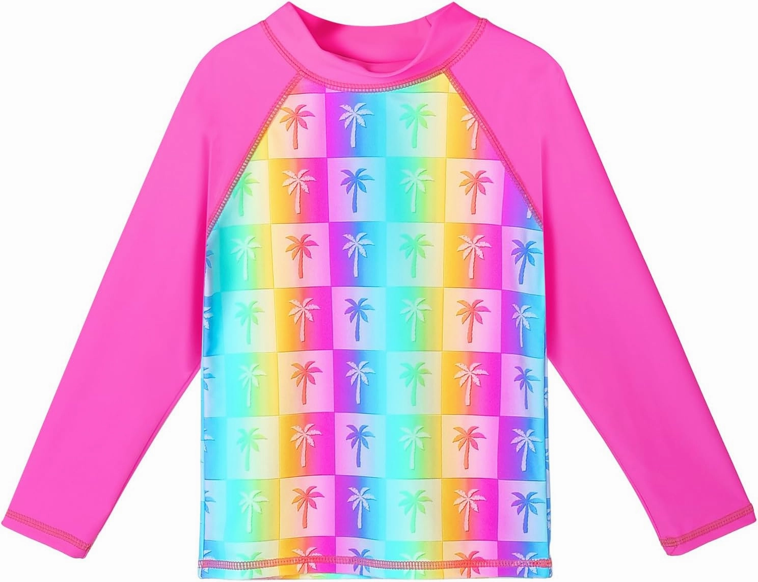 TFJH E Girls Long Sleeve Swimsuits Skirt 2-Pieces Rash Guard Set Sun Protection UV 50 